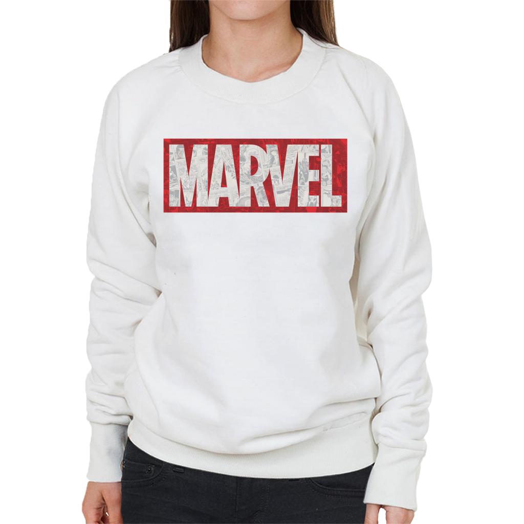 Marvel Classic Comic Book Logo Women's Sweatshirt-ALL + EVERY