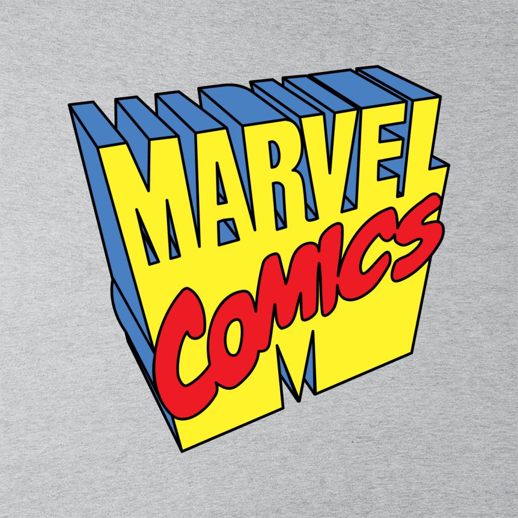 Marvel Comics 1990s 3D Perspective Logo Women's Hooded Sweatshirt-ALL + EVERY