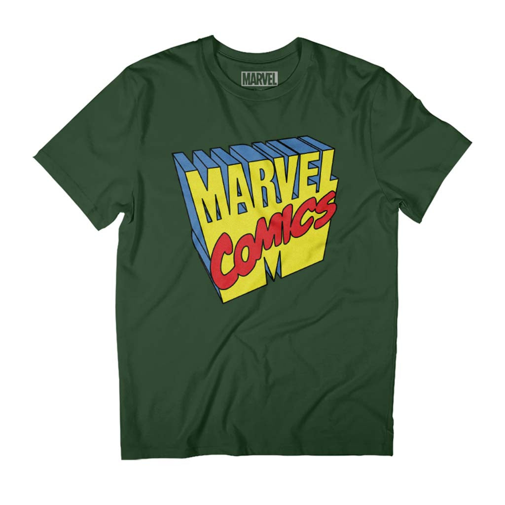 Marvel Comics 1990s 3D Perspective Logo Men's T-Shirt