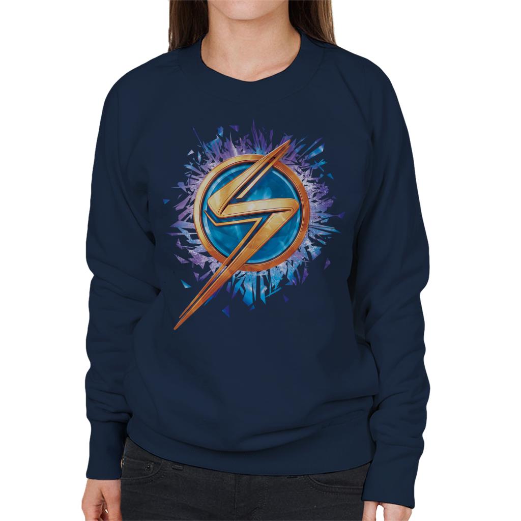 Marvel Comics Ms Marvel Logo Women's Sweatshirt-ALL + EVERY