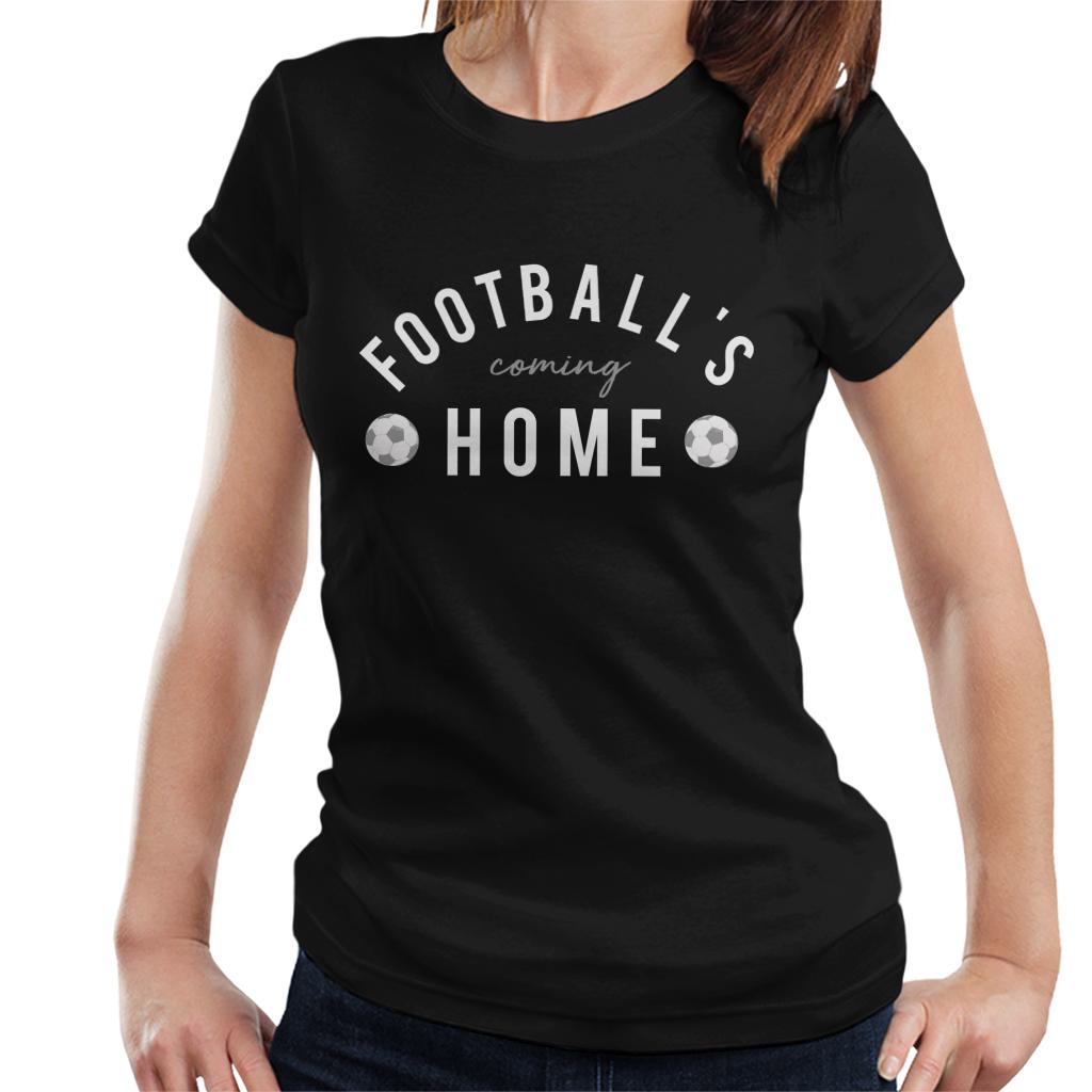 Football's Coming Home White And Grey Text Women's T-Shirt