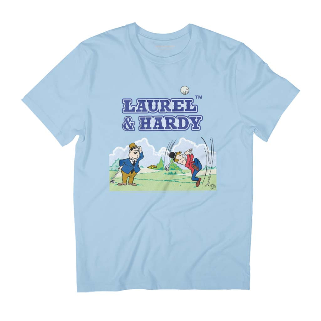 Laurel & Hardy Comic Book Golf Sketch Men's T-Shirt-ALL + EVERY