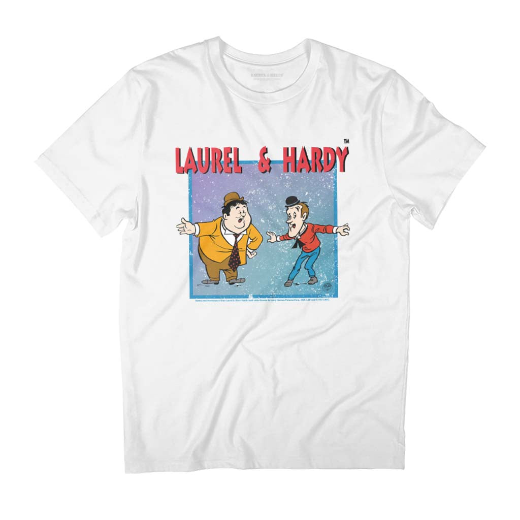 Laurel & Hardy Comic Characters Bowing Men's T-Shirt-ALL + EVERY