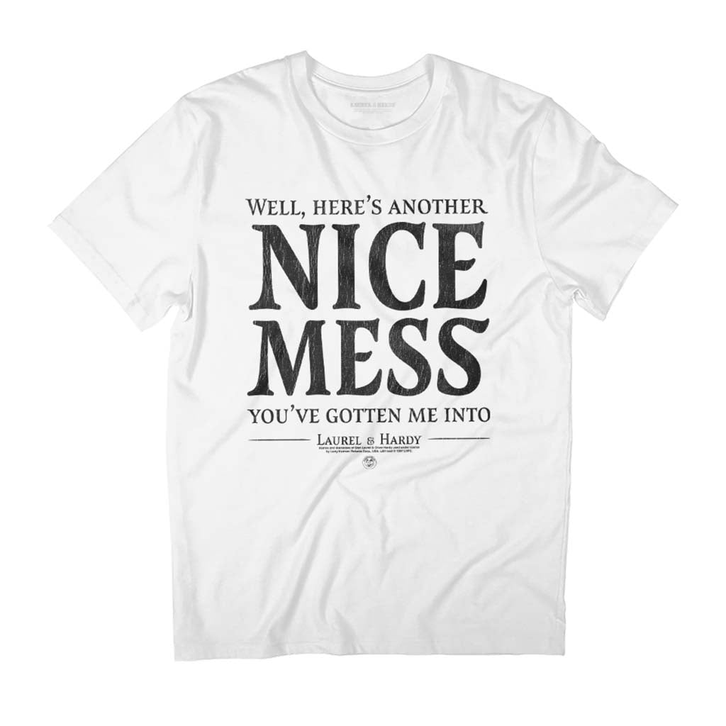 Laurel & Hardy Here's Another Nice Mess Ollie Quote Men's T-Shirt-ALL + EVERY
