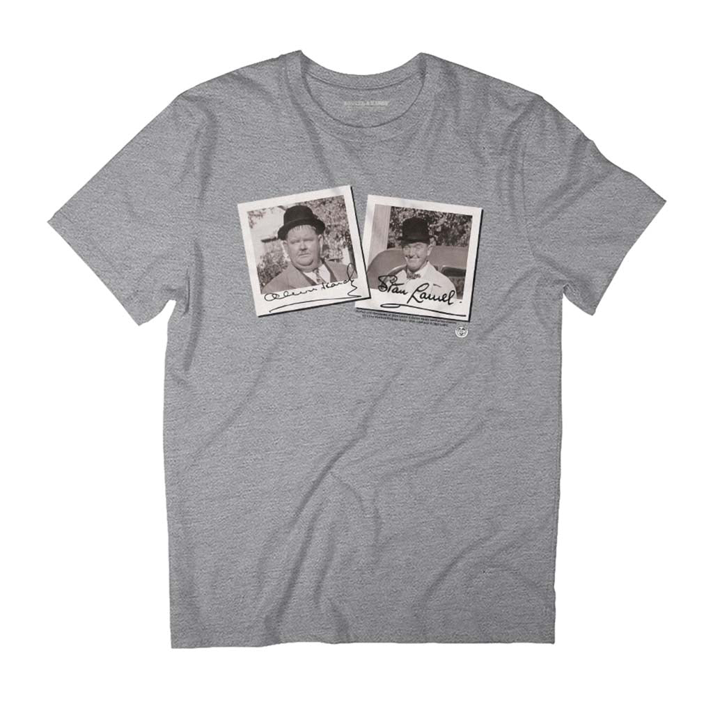 Stan Laurel & Oliver Hardy Retro B&W Photo Men's T-Shirt-ALL + EVERY