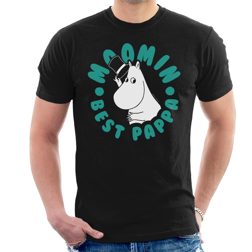 Moomin Best Pappa Circle Text White Outline Men's T-Shirt-ALL + EVERY