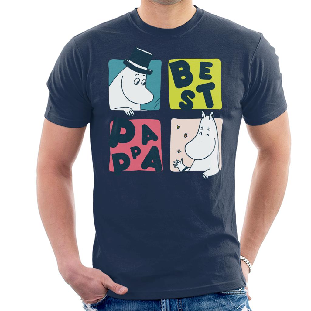 Moomin Moominpappa Best Pappa Squares Dark Text Men's T-Shirt-ALL + EVERY