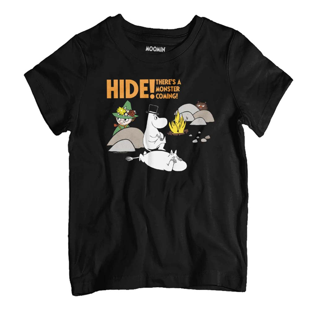 Moomin Hide There's A Monster Coming! Spooky Kid's T-Shirt-ALL + EVERY