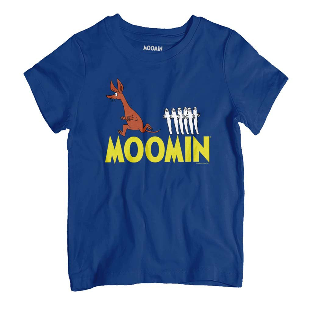 Moomin Sniff Running From The Spooky Hattifatteners Kid's T-Shirt-ALL + EVERY