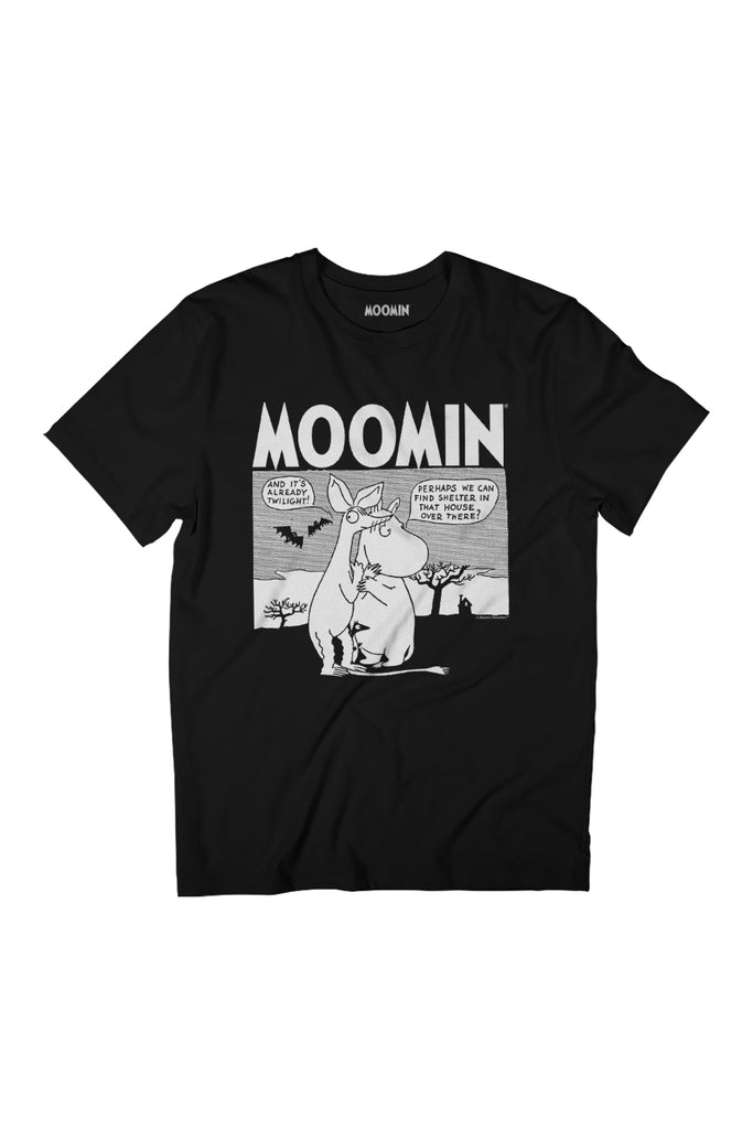 Moomin Moomintroll & Sniff Spooky Comic Strip Women's Relaxed Fit T-Shirt-ALL + EVERY
