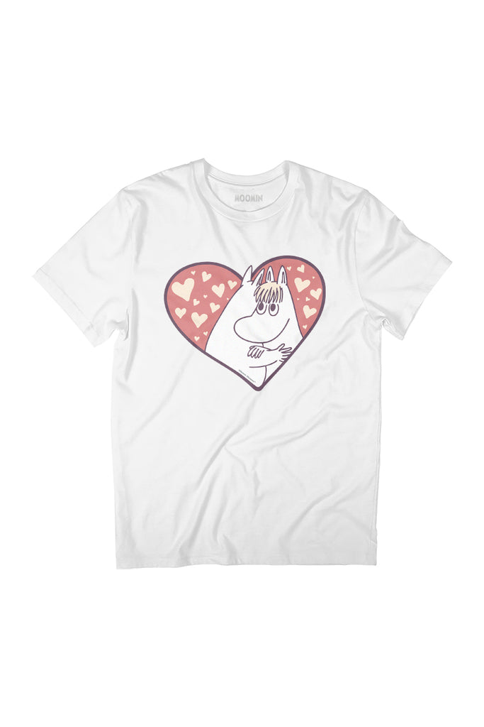 Moomin Moomintroll & Snorkmaiden Love Heart Women's Relaxed Fit T-Shirt-ALL + EVERY
