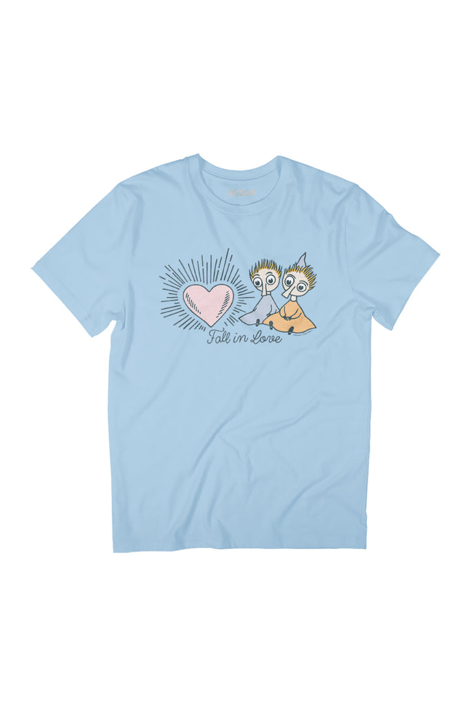 Moomin Thingumy And Bob Fall In Love Heart Women's Relaxed Fit T-Shirt-ALL + EVERY