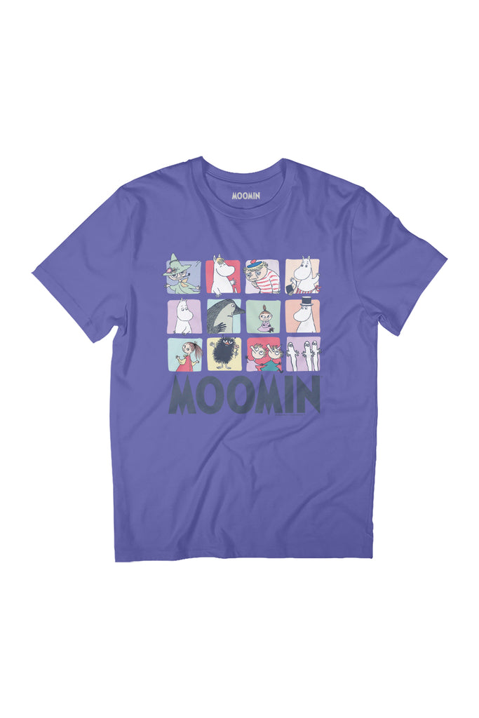 Moomin Character Blocks Group Light Women's Relaxed Fit T-Shirt-ALL + EVERY