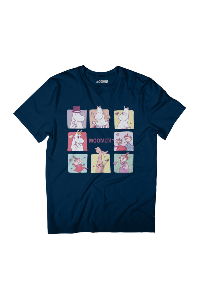 Moomin Square Character Blocks Women's Relaxed Fit T-Shirt-ALL + EVERY