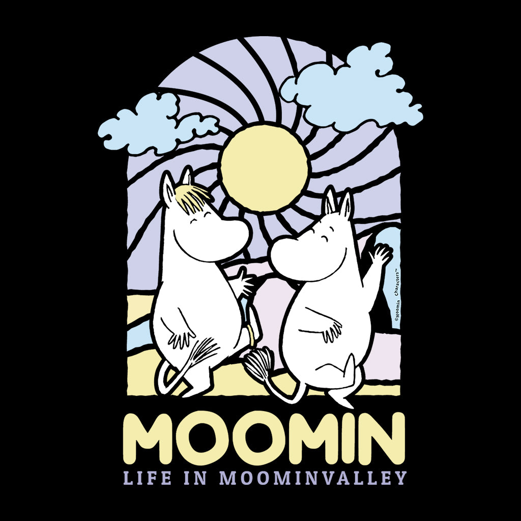 Moomin Life In Moominvalley Stained Glass Style Dark Men's T-Shirt-ALL + EVERY