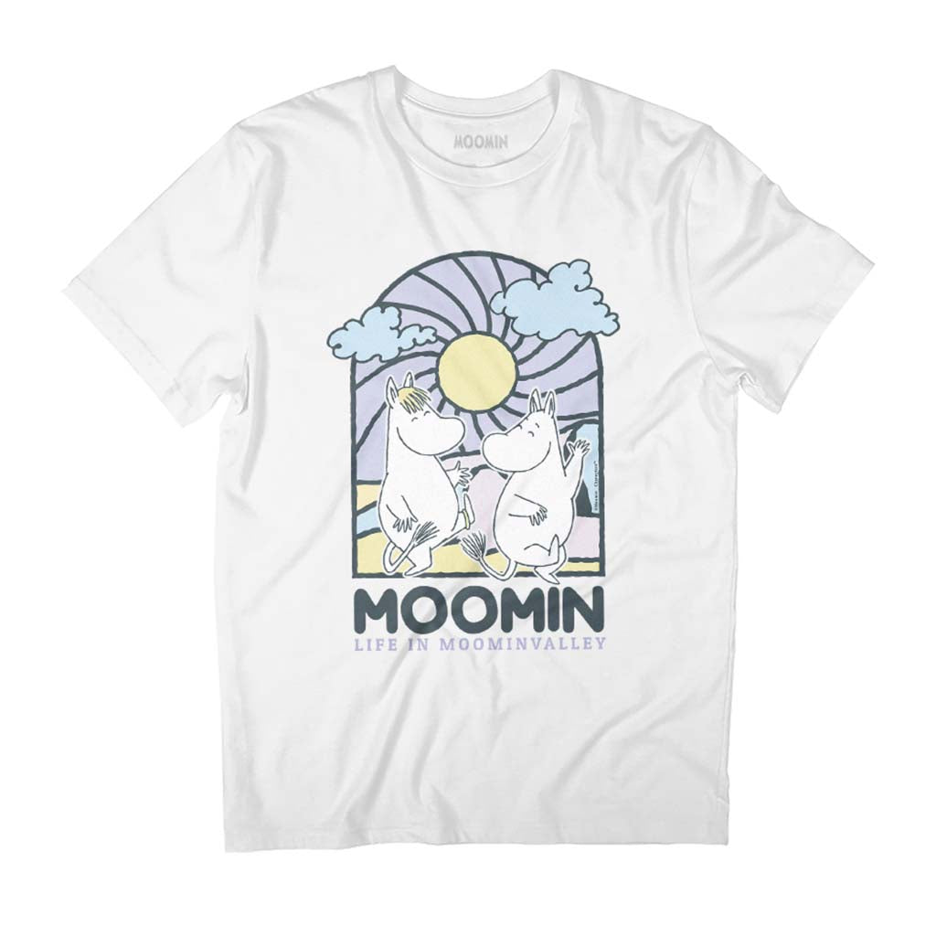Moomin Stained Glass Style Life In Moominvalley Light Men's T-Shirt-ALL + EVERY