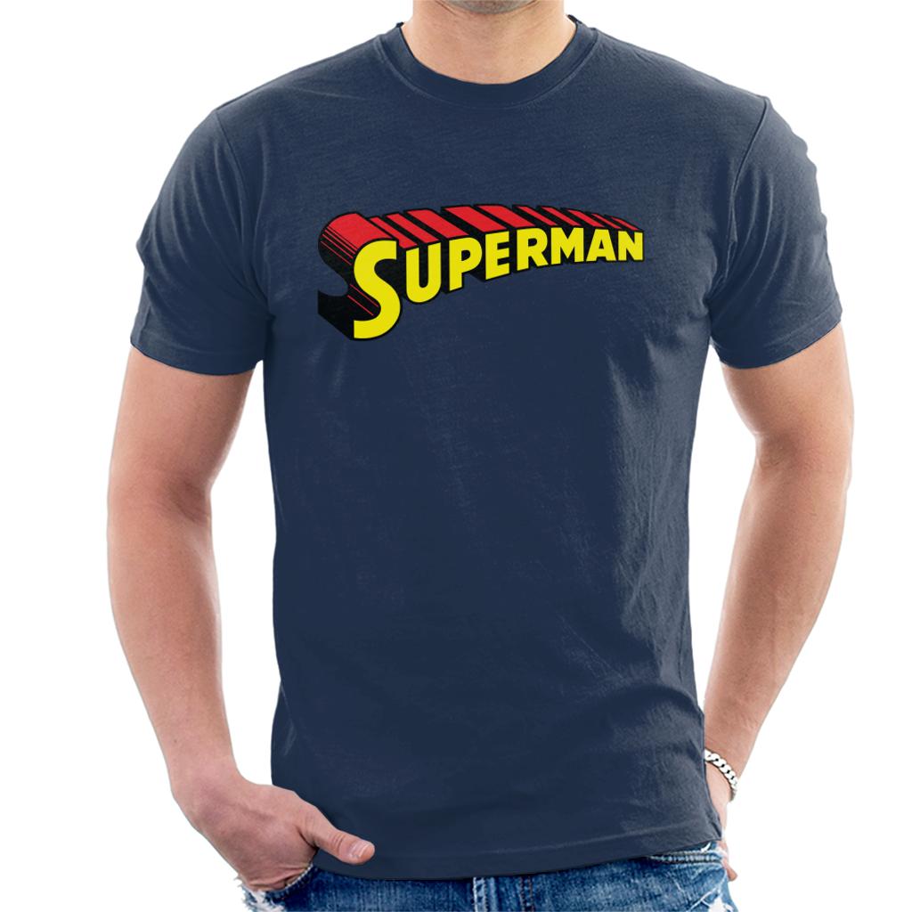 Superman 3 Dimensional Yellow Logo Men's T-Shirt