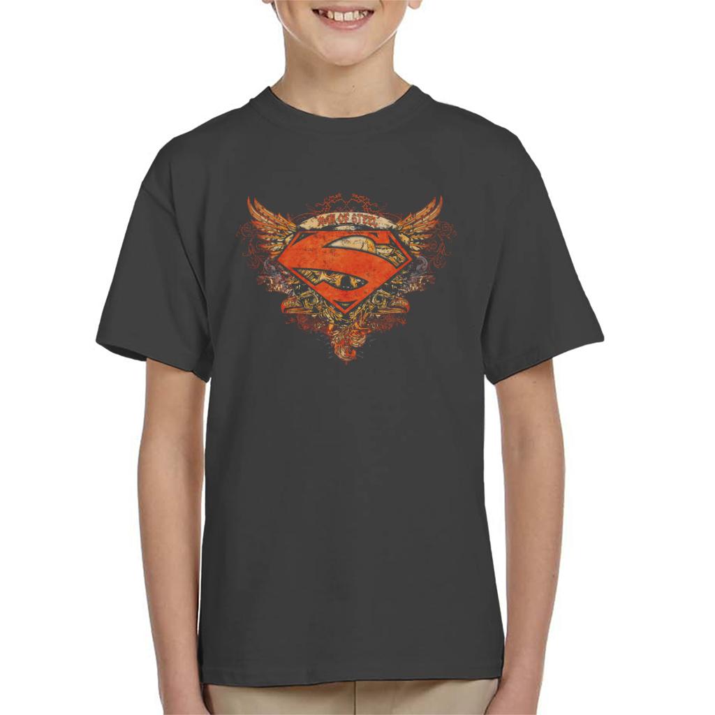 Superman Wings Tattoo Man Of Steel Kid's T-Shirt-ALL + EVERY