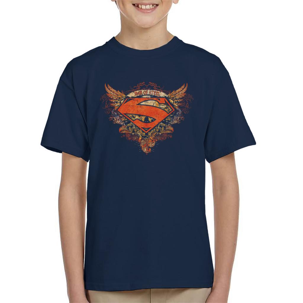 Superman Wings Tattoo Man Of Steel Kid's T-Shirt-ALL + EVERY