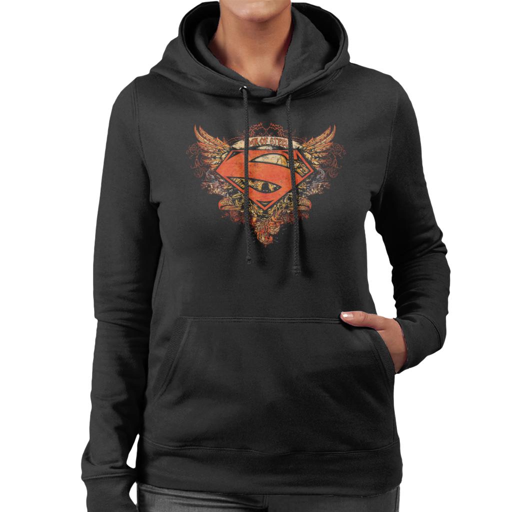 Superman Wings Tattoo Man Of Steel Women's Hooded Sweatshirt-ALL + EVERY