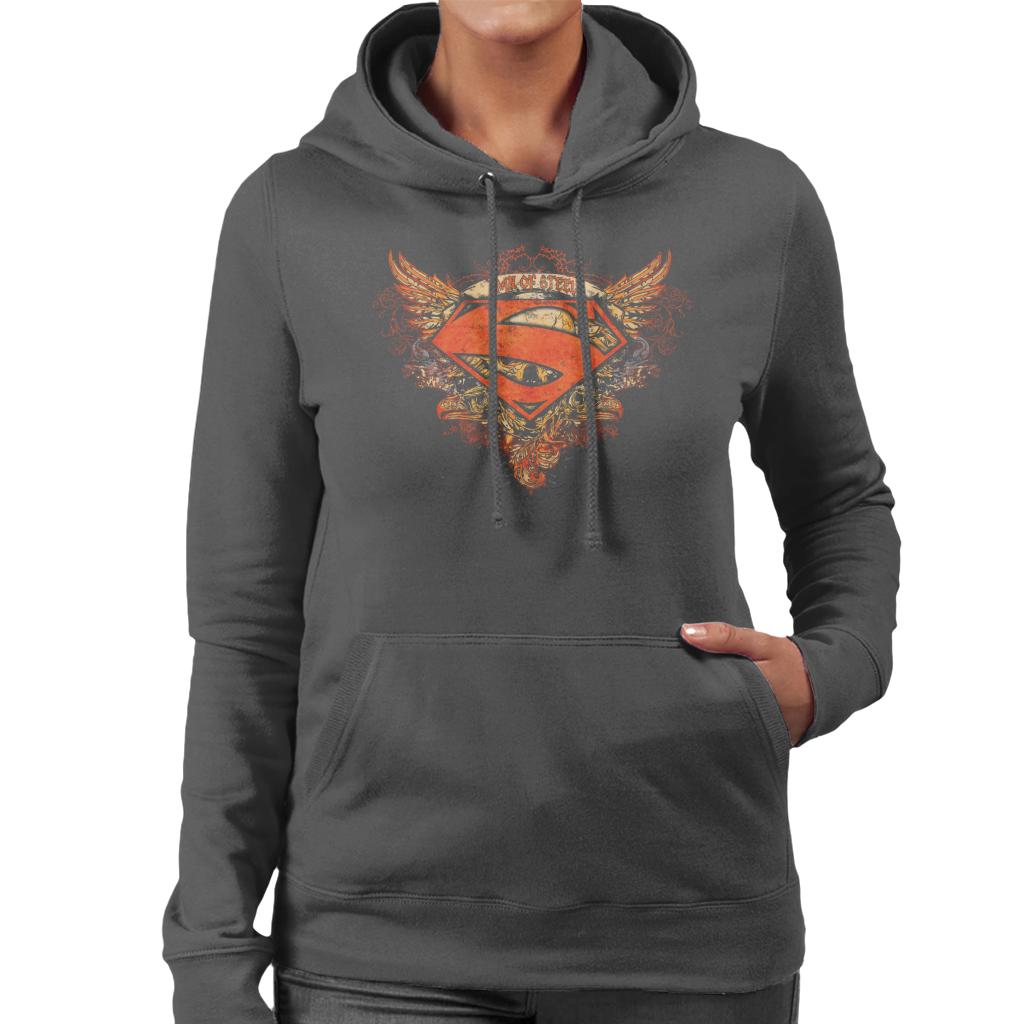 Superman Wings Tattoo Man Of Steel Women's Hooded Sweatshirt-ALL + EVERY