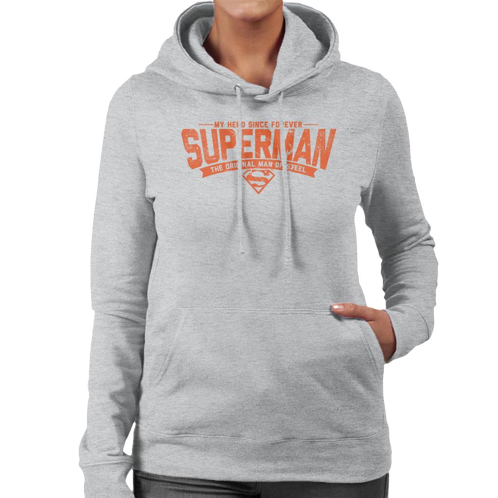 Superman My Hero Since Forever Women's Hooded Sweatshirt-ALL + EVERY