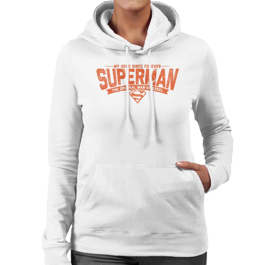 Superman My Hero Since Forever Women's Hooded Sweatshirt-ALL + EVERY