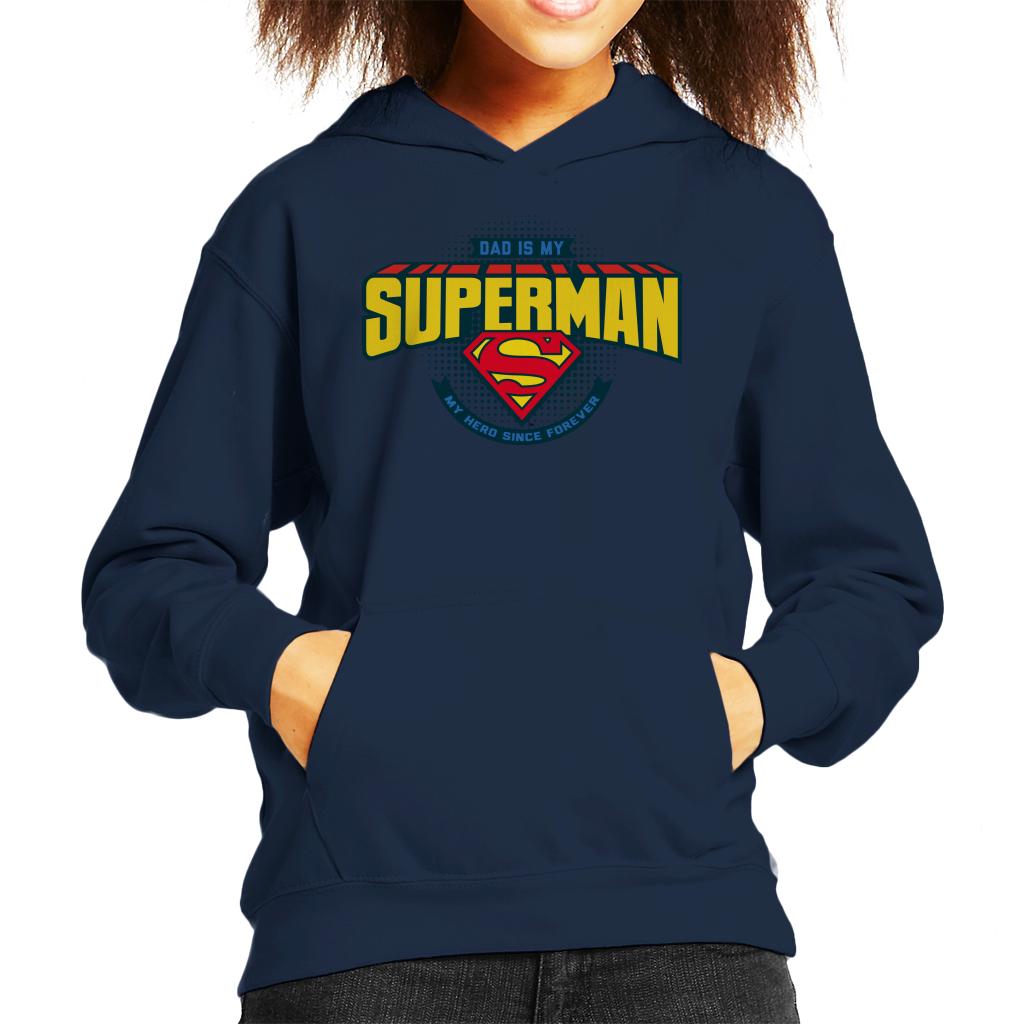 Superman Fathers Day Dad Is My Hero Since Forever Kid's Hooded Sweatshirt-ALL + EVERY