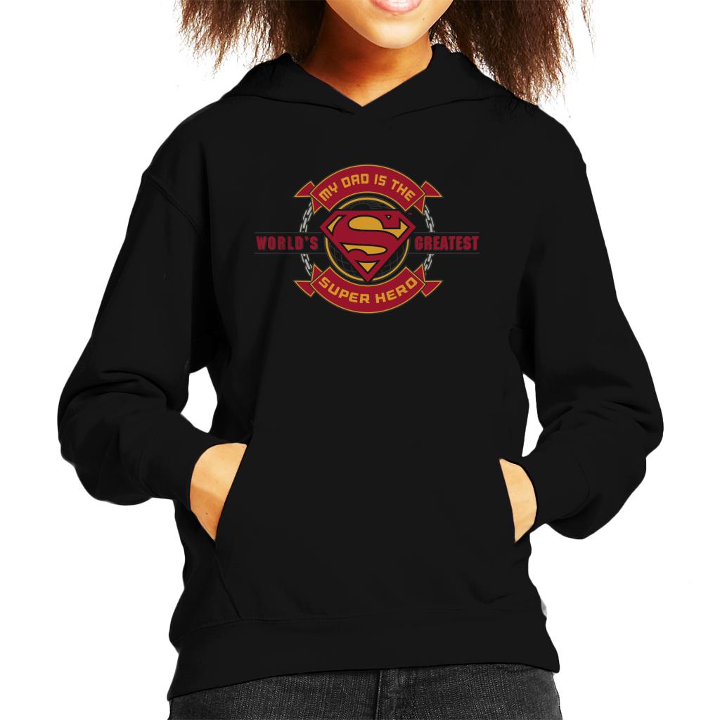 Superman My Dad Is The Super Hero Fathers Day Kid's Hooded Sweatshirt-ALL + EVERY