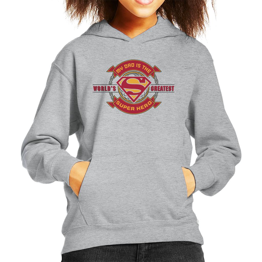 Superman My Dad Is The Super Hero Fathers Day Kid's Hooded Sweatshirt-ALL + EVERY