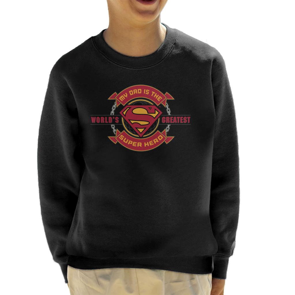 Superman My Dad Is The Super Hero Fathers Day Kid's Sweatshirt-ALL + EVERY