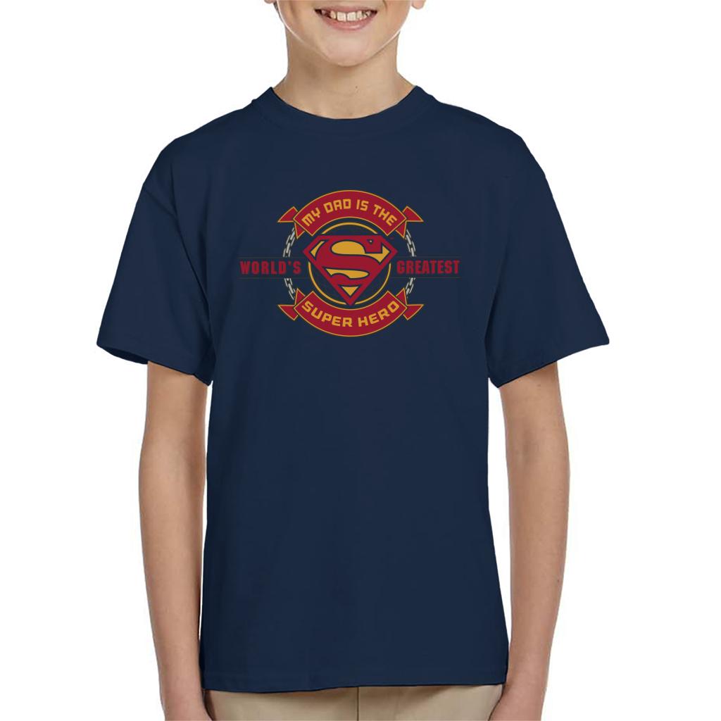 Superman My Dad Is The Super Hero Fathers Day Kid's T-Shirt-ALL + EVERY