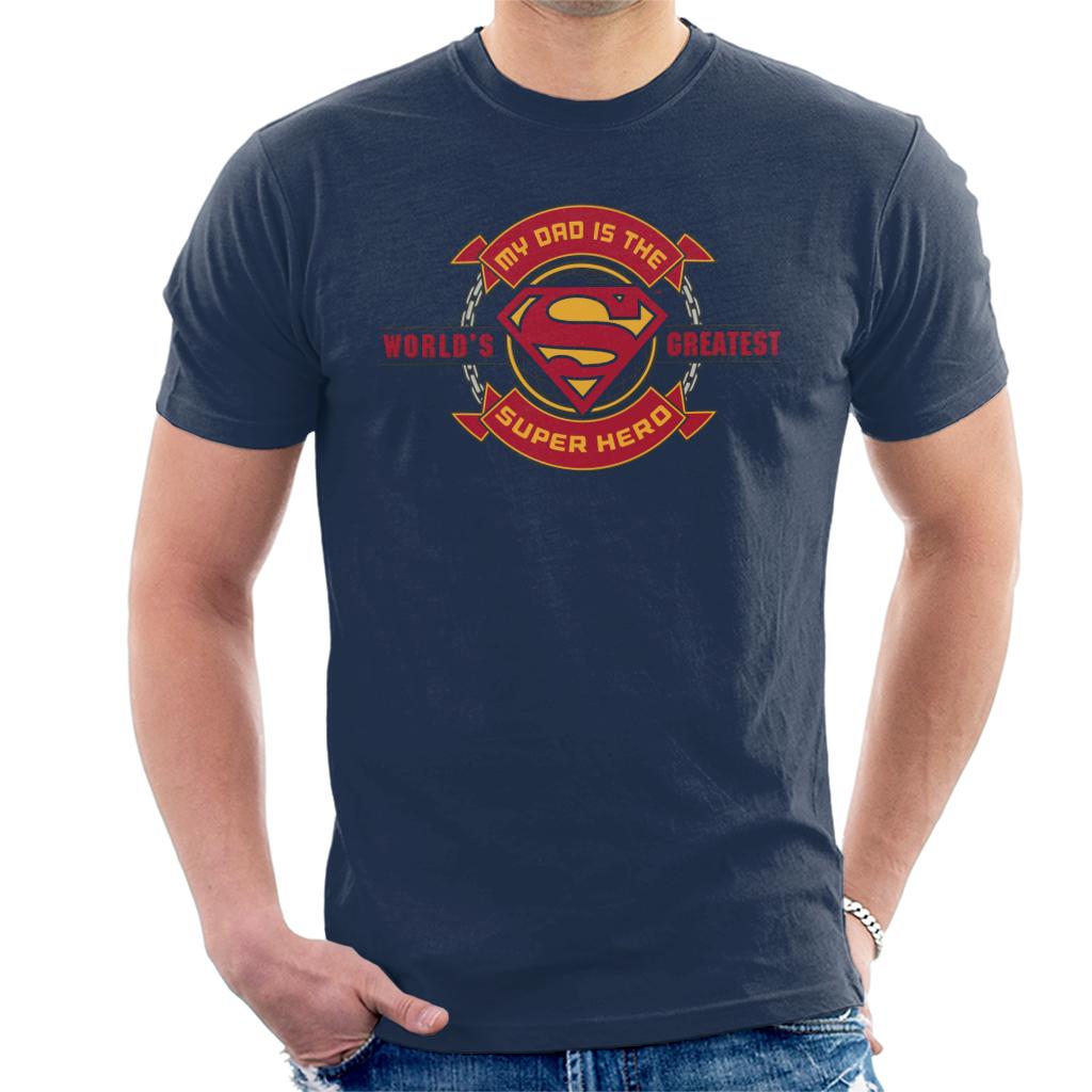 Superman My Dad Is The Super Hero Fathers Day Men's T-Shirt-ALL + EVERY