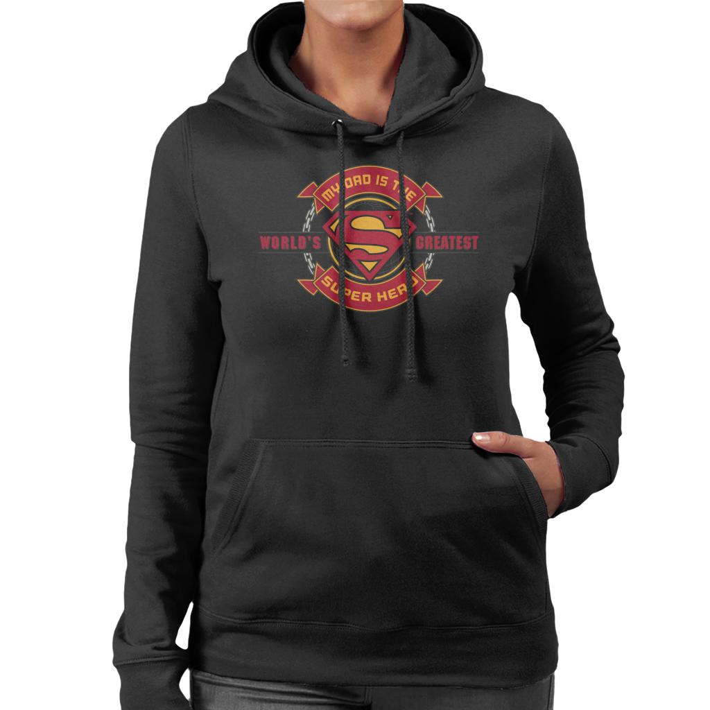 Superman My Dad Is The Super Hero Fathers Day Women's Hooded Sweatshirt-ALL + EVERY