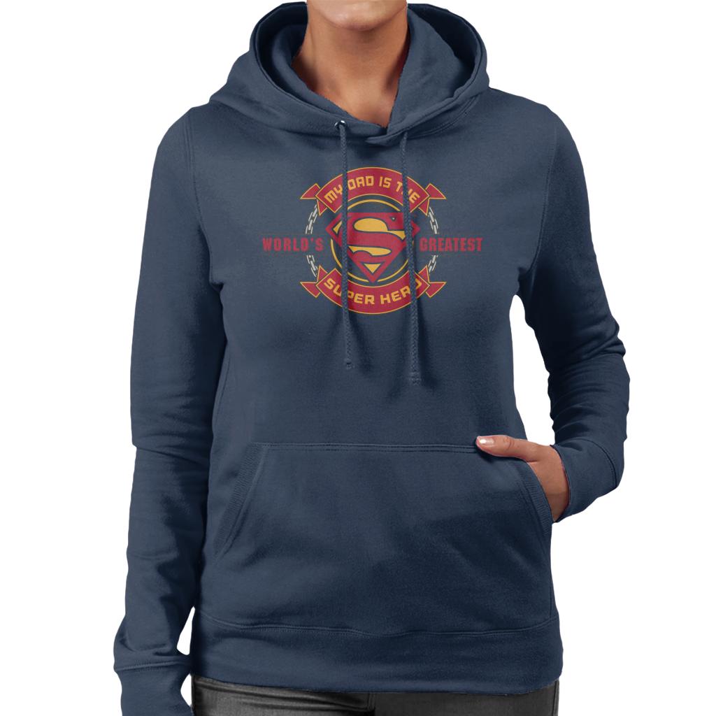 Superman My Dad Is The Super Hero Fathers Day Women's Hooded Sweatshirt-ALL + EVERY