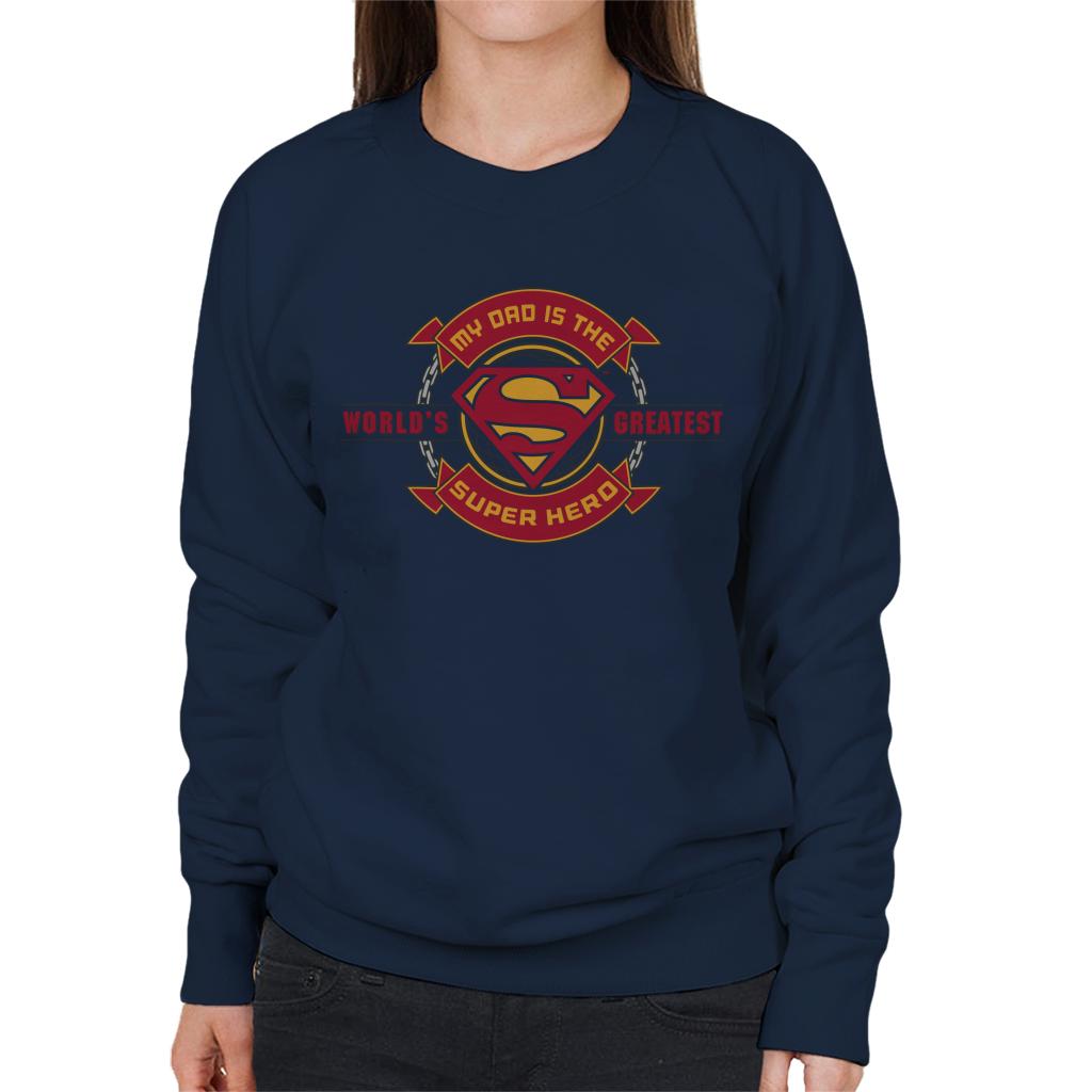 Superman My Dad Is The Super Hero Fathers Day Women's Sweatshirt-ALL + EVERY