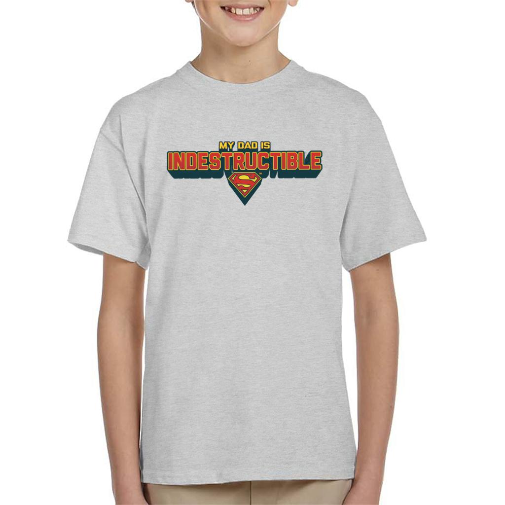 Superman My Dad Is Indestructible Fathers Day Kid's T-Shirt-ALL + EVERY