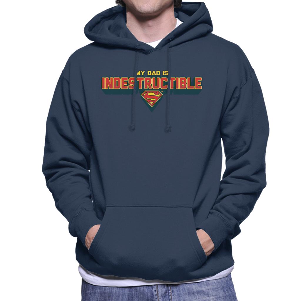 Superman My Dad Is Indestructible Fathers Day Men's Hooded Sweatshirt-ALL + EVERY