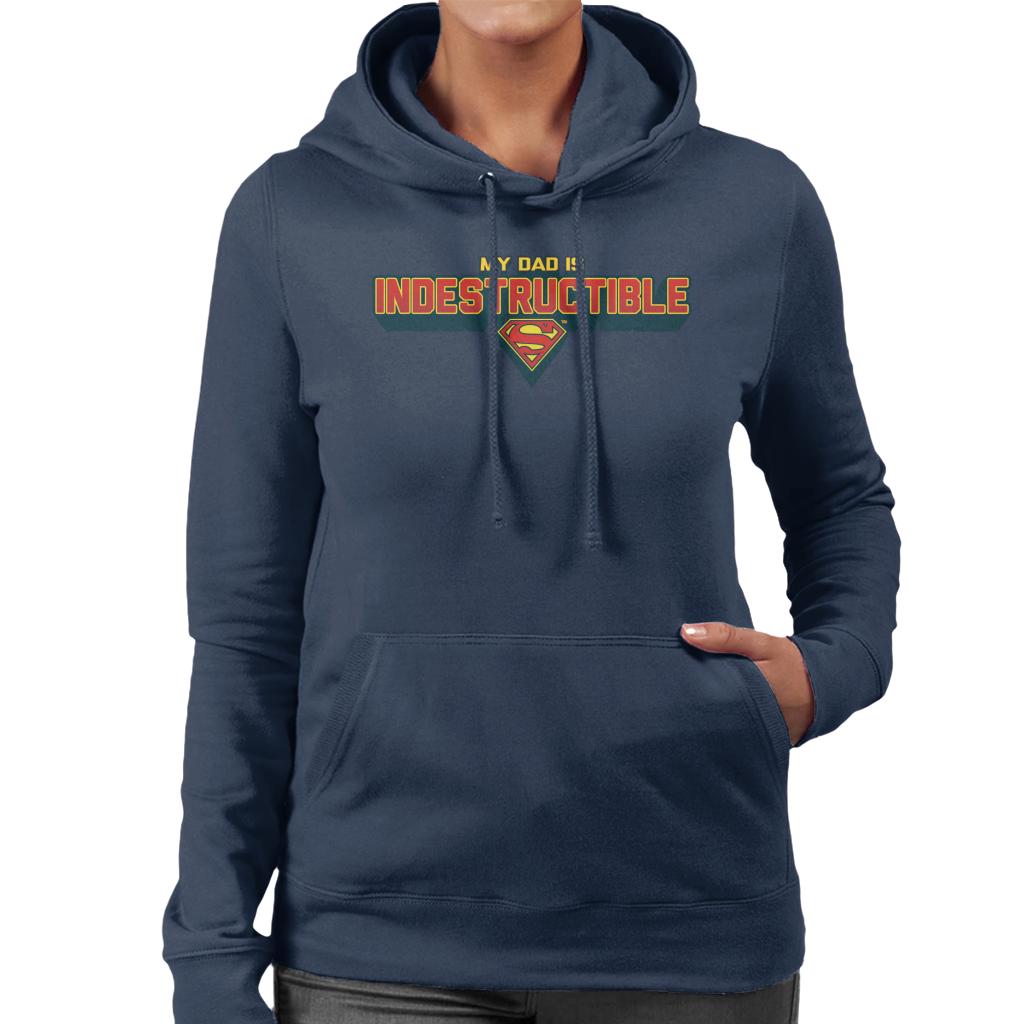 Superman My Dad Is Indestructible Fathers Day Women's Hooded Sweatshirt-ALL + EVERY