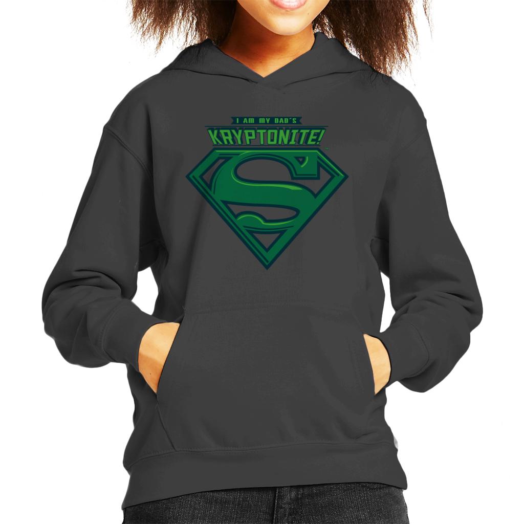 Superman I Am My Dads Kryptonite Fathers Day Kid's Hooded Sweatshirt-ALL + EVERY