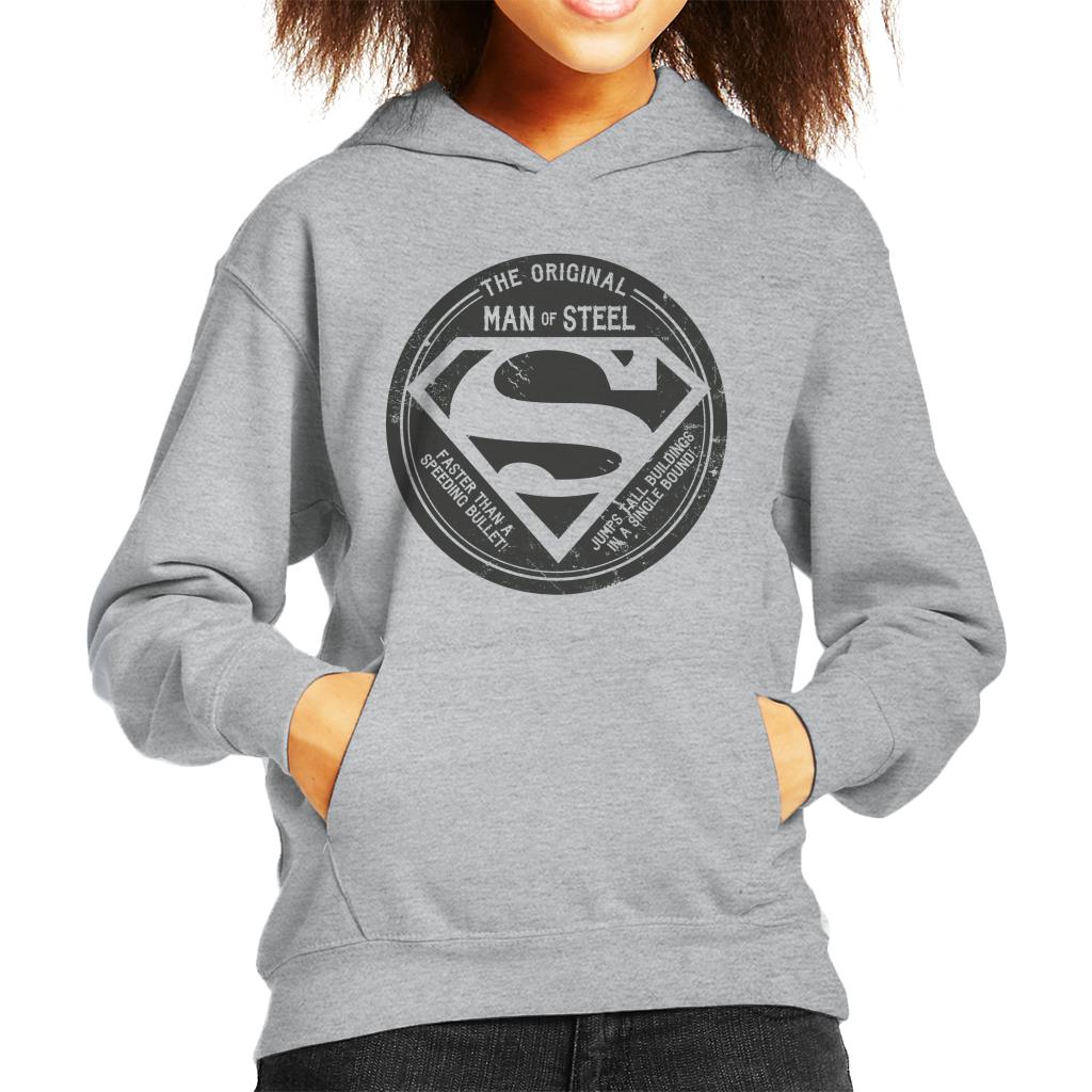 Superman The Original Man Of Steel Retro Kid's Hooded Sweatshirt-ALL + EVERY