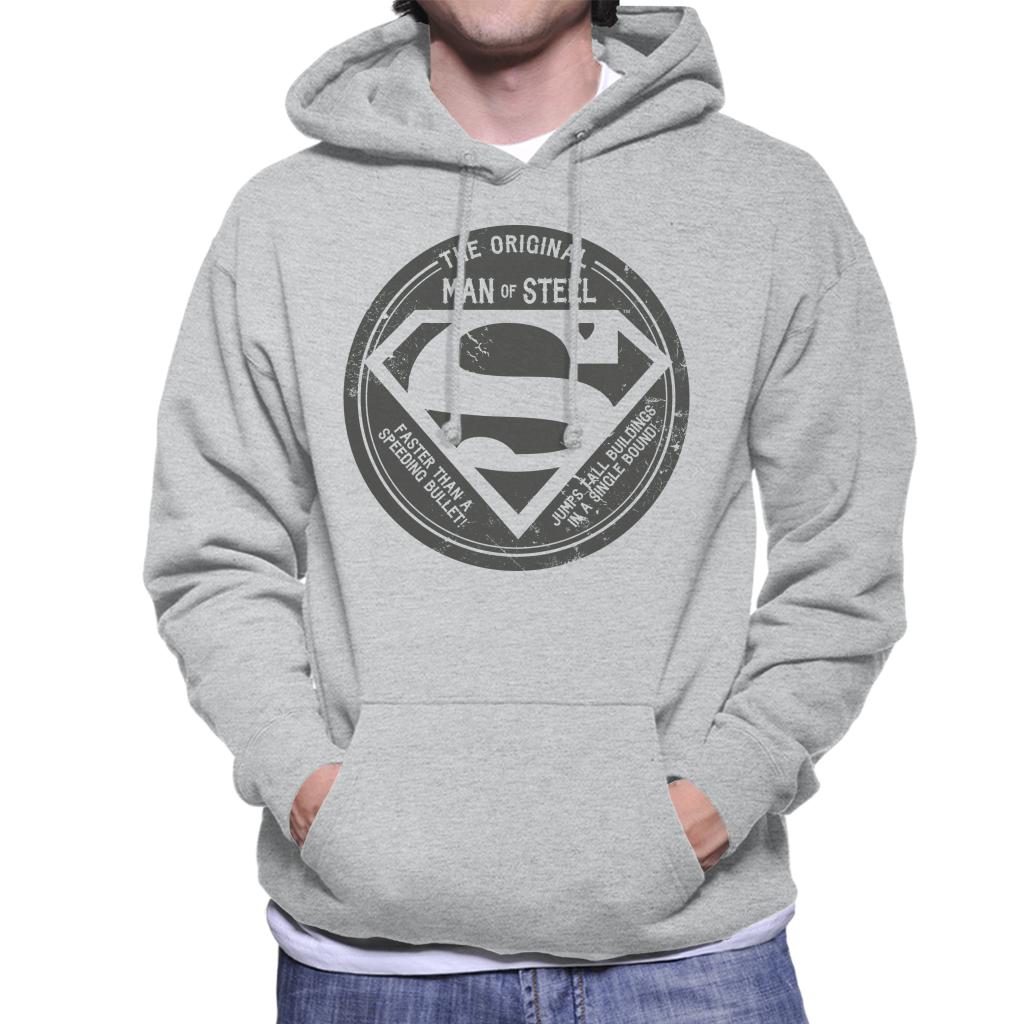 Superman The Original Man Of Steel Retro Men's Hooded Sweatshirt-ALL + EVERY