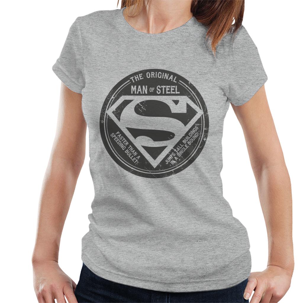 Superman The Original Man Of Steel Retro Women's T-Shirt-ALL + EVERY