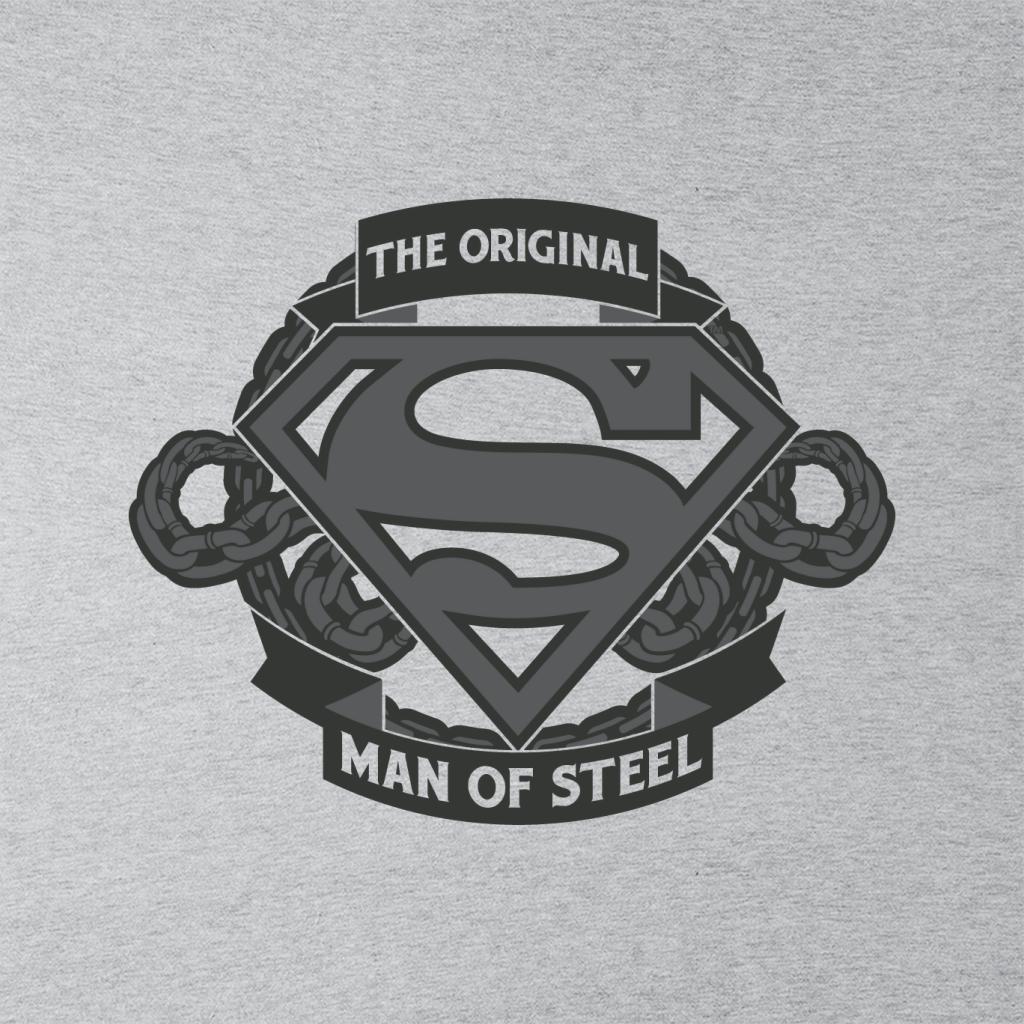 Superman Original Man Of Steel Chain Link Logo Women's Sweatshirt-ALL + EVERY