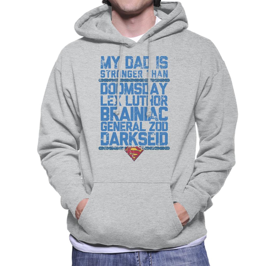 Superman My Dad Is Stronger Than Villains Fathers Day Men's Hooded Sweatshirt-ALL + EVERY