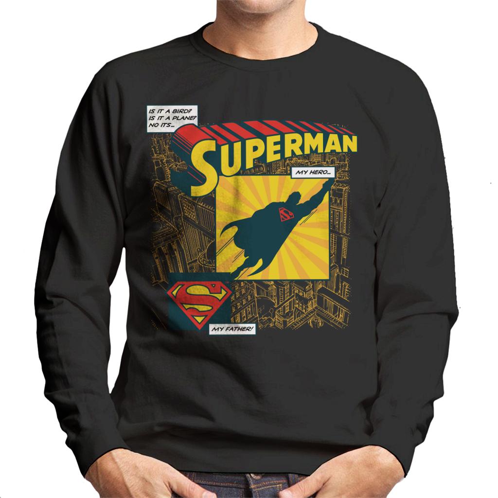 Superman Fathers Day My Hero My Father Men's Sweatshirt-ALL + EVERY