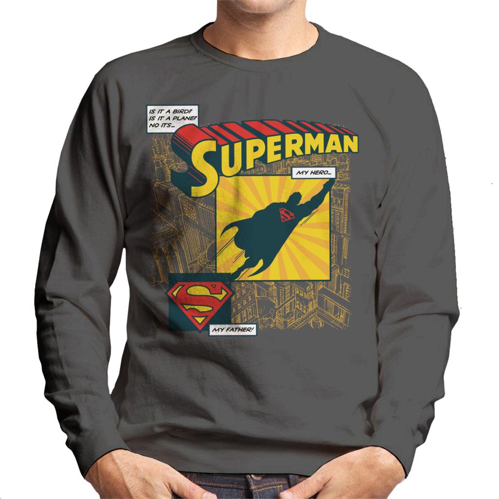 Superman Fathers Day My Hero My Father Men's Sweatshirt-ALL + EVERY