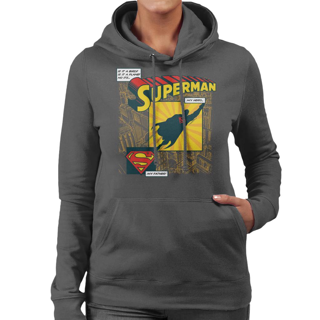 Superman Fathers Day My Hero My Father Women's Hooded Sweatshirt-ALL + EVERY