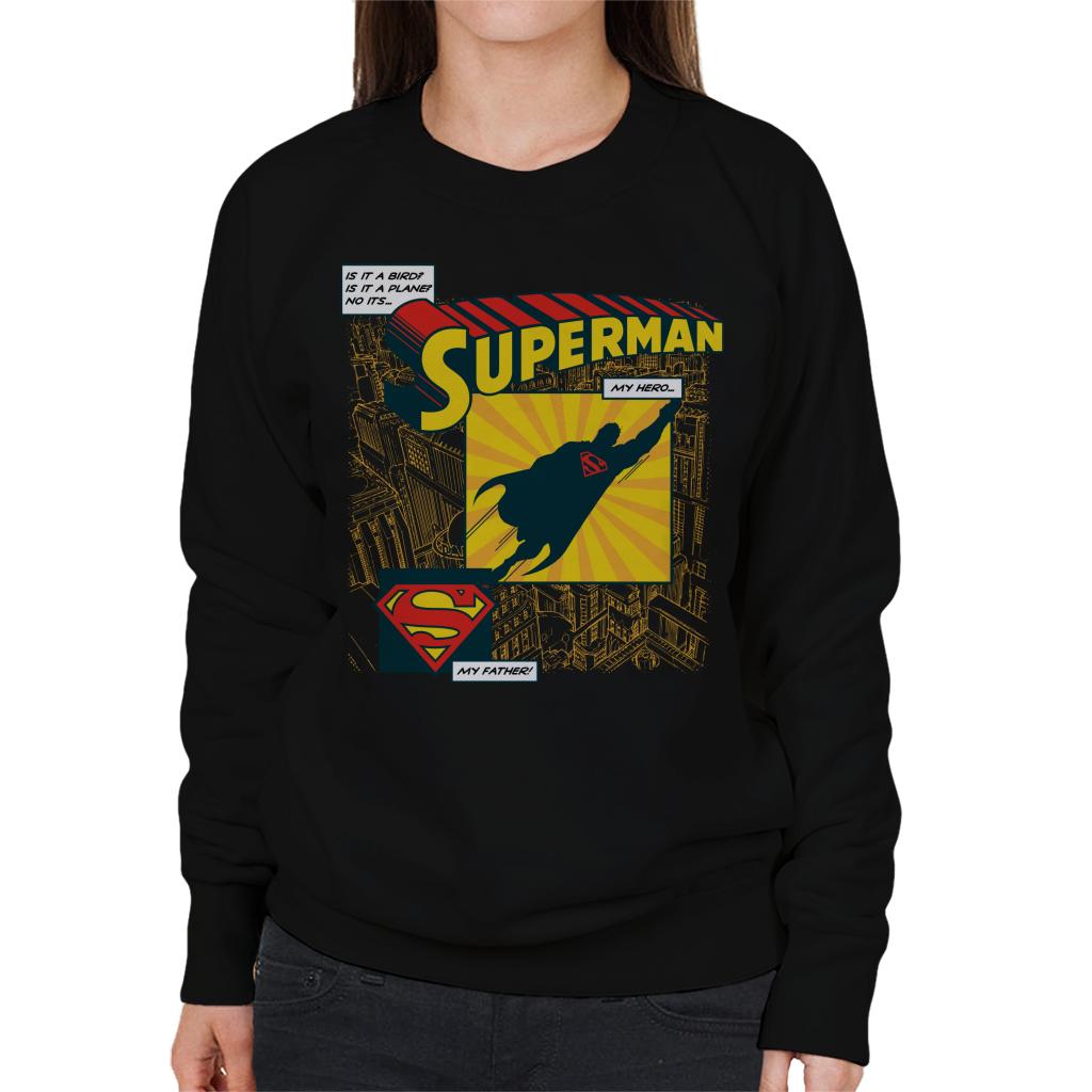 Superman Fathers Day My Hero My Father Women's Sweatshirt-ALL + EVERY