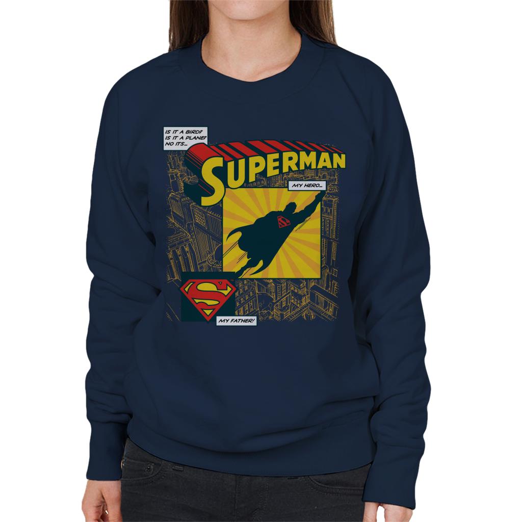 Superman Fathers Day My Hero My Father Women's Sweatshirt-ALL + EVERY